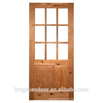 Innen-Glastür mit doppeltem 5mm temeered Glas feste Pine Holz Tür Holz Glastür Design